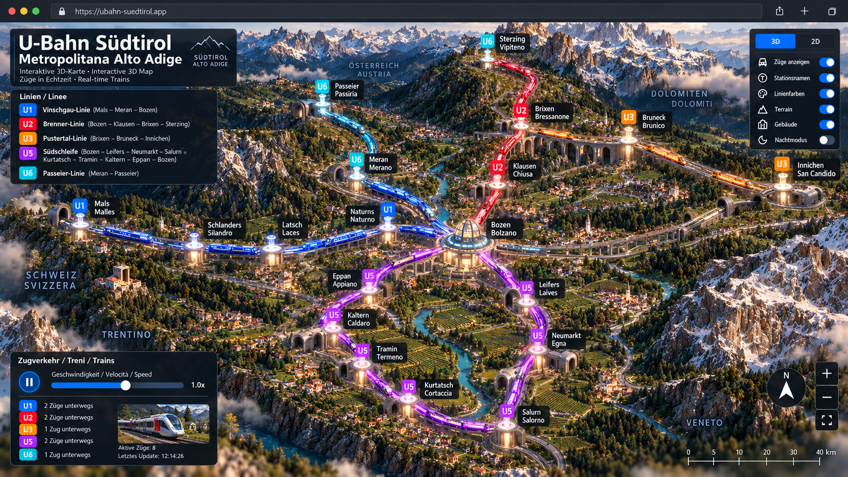 Hochgeladener Südtirol-Linienplan